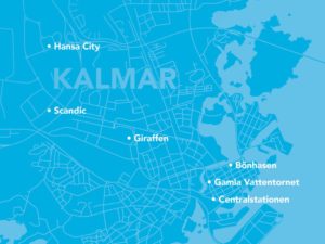 Karta med Kalmar Energis elmackar